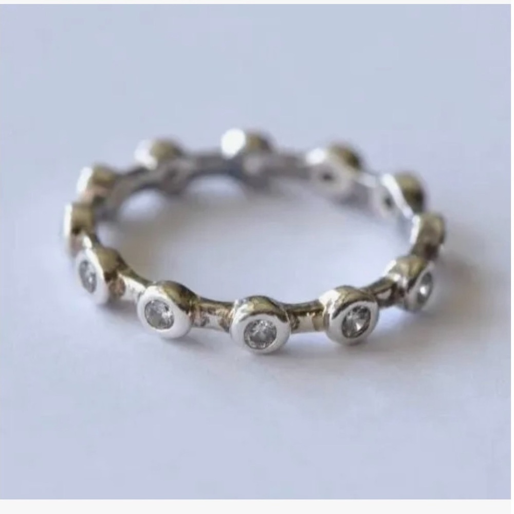 Silpada Silver Ring with Clear Stones